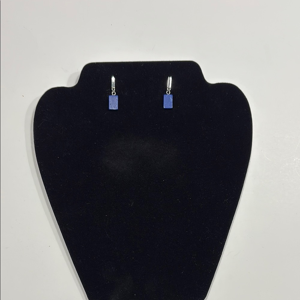 Blue Rectangle Dangle Earrings - Women Jewelry